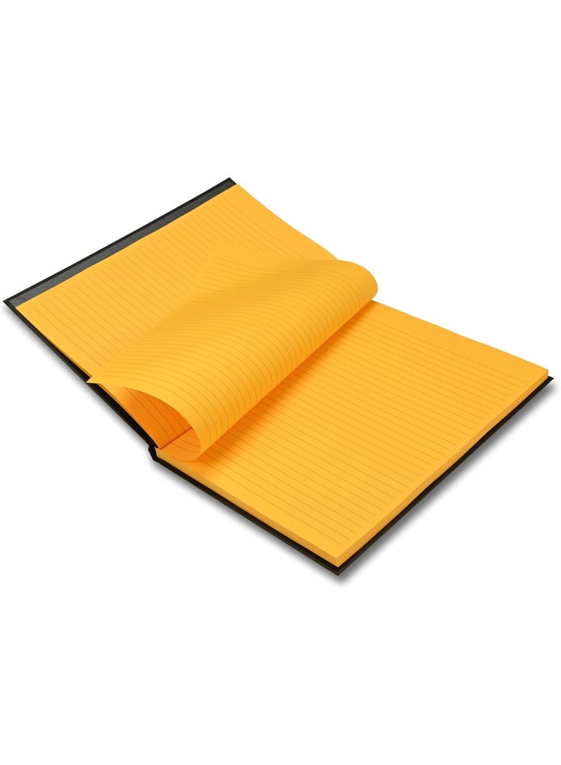 FIS Hard Cover Notebook, Glued Binding, A4 Size(210x297mm), 96 Sheets, 192 Pages, Pastel Golden Color Paper with 8mm Single Line Ruling, Packet of 5 Pieces, Black Cover Design-FSNBA4SL96PGL - Image 5